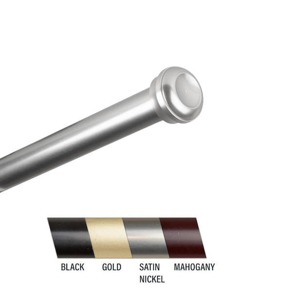Central Design Central Design 100-68-485 Cillo 1 in. Curtain Rod; 48-84 in. - Satin Nickel 100-68-485 - main